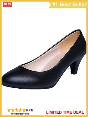 Womens Kitten Heel Pumps Slip On Round Toe Office Dress Work Shoes